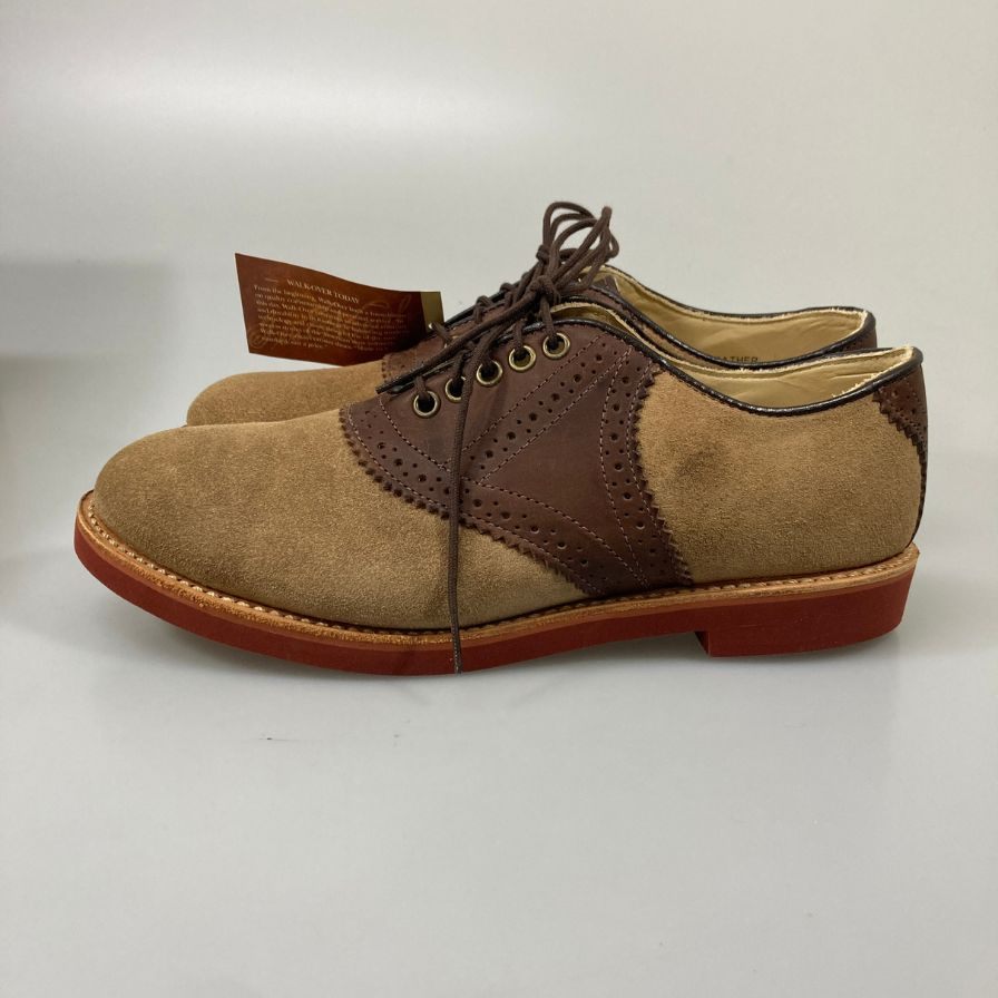 ウォークオーバー サドルシューズ スエード×カーフ コンビ ベージュ系 サイズUS9 WALK-OVER 約27.0cm【AFD4】