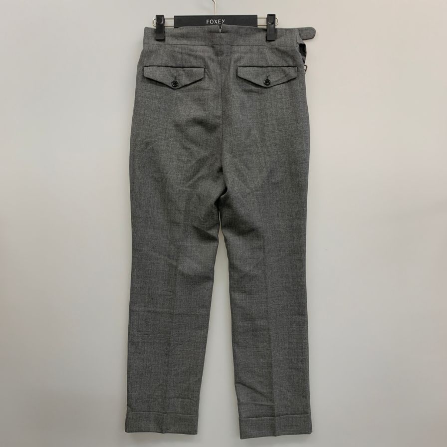 ユニバーサルランゲージ×VITALE BARBERIS CANONICO スラックス カノニコ ウール 2タック ストラップ メンズ グレー サイズSS UNIVERSAL LANGUAGE 【AFB19】