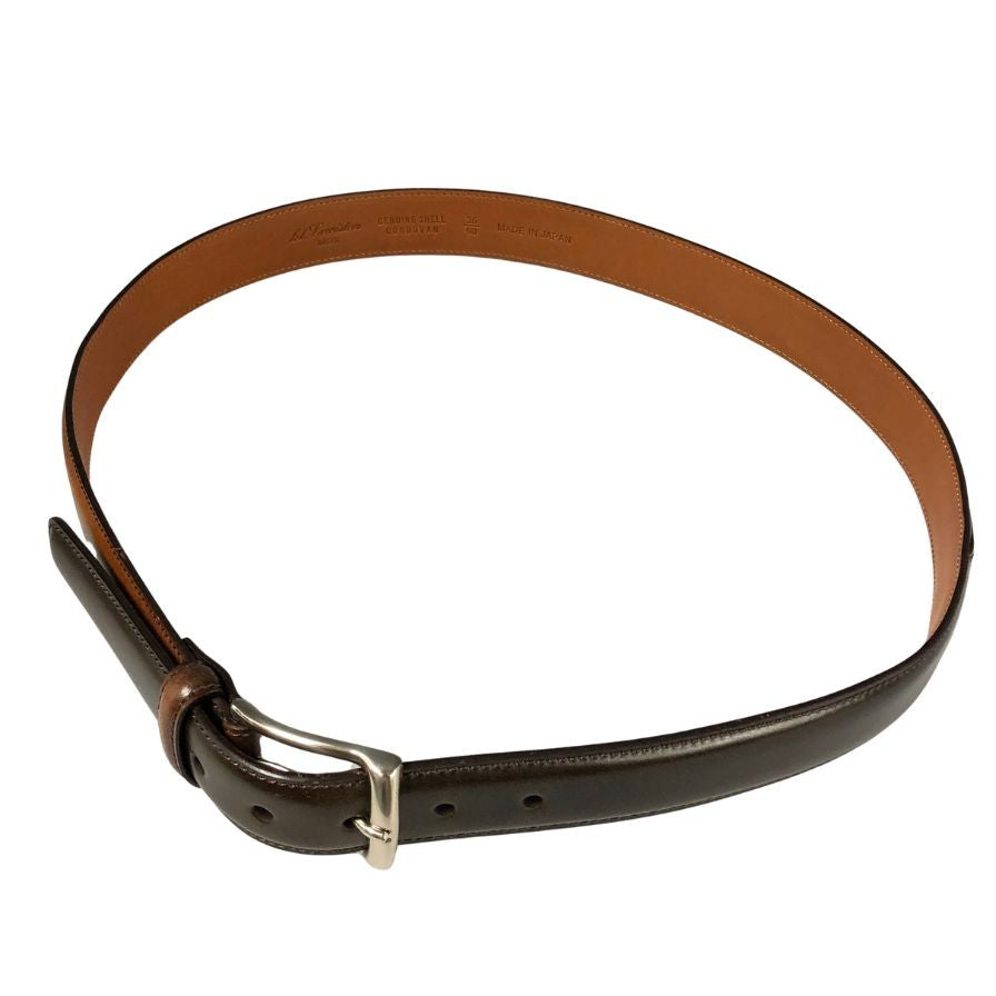 KTルイストン レザーベルト シェルコードバン 30mm 日本製 本革 ブラウン メンズ サイズ36/90 K.T.Lewiston【AFI4】