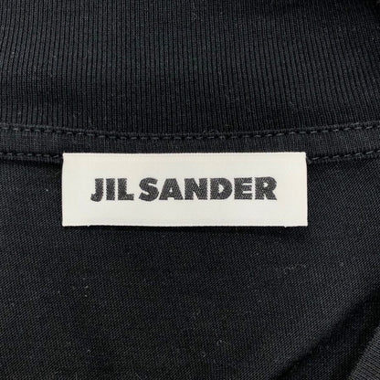 美品◆ジルサンダー 半袖Tシャツ モックネック オーバーサイズ ブラック メンズ サイズL JIL SANDER 【AFB4】