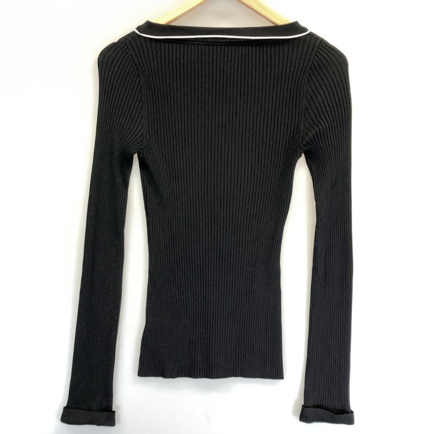 美品◆フォクシー ミニカラー トップス リブ仕様 39908 レディース サイズ38 ブラック FOXEY 【AFB8】