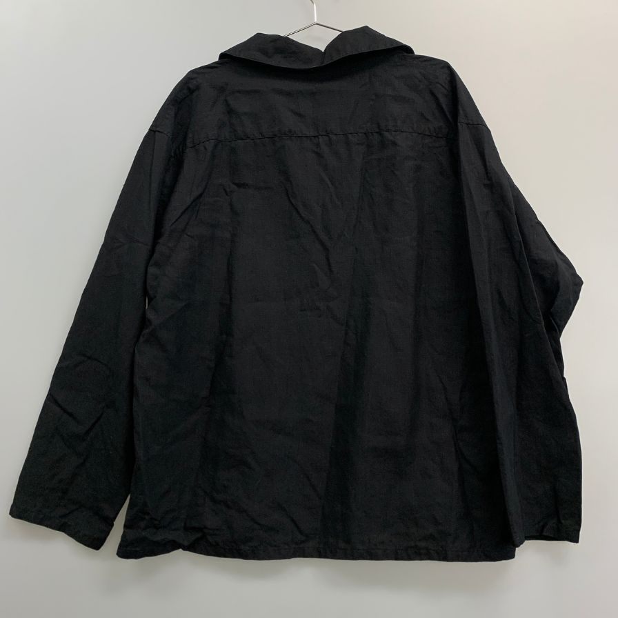 美品◆シンヤオフィシャル プルオーバー リネンシャツ ブラック メンズ サイズ3 SHINYA OFIFCIAL 【AFB35】
