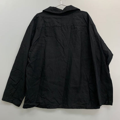 美品◆シンヤオフィシャル プルオーバー リネンシャツ ブラック メンズ サイズ3 SHINYA OFIFCIAL 【AFB35】
