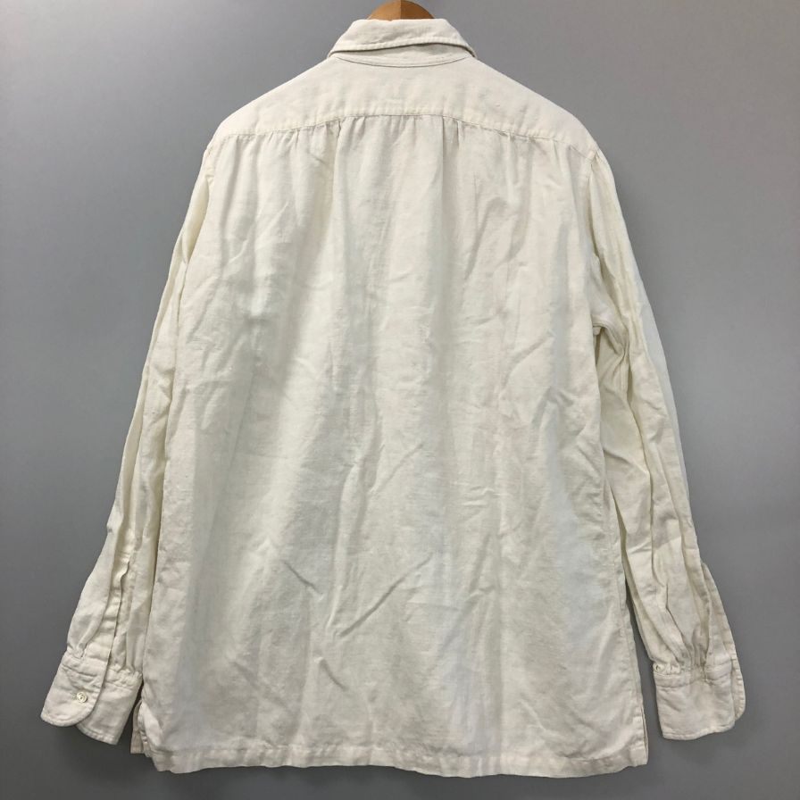 中古◆ミナミシャツ オーダー シャツ プルオーバー リネン100% メンズ サイズ不明 ホワイト MINAMI SHIRTS BESPOKE 【AFB6】