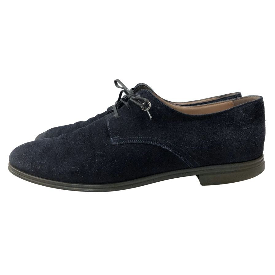 フェラガモ レザーシューズ プレーントゥ スエード ネイビー UK7.5 3E FERRAGAMO 約26.0cm【AFC32】