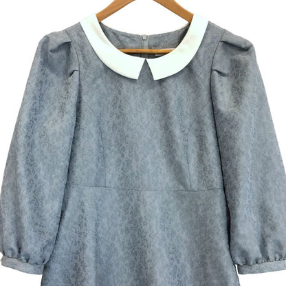 新品同様◆ジョリーミニョン ワンピース 長袖 ロング ポリエステル ブルー サイズ40 jolie mignon 【AFB13】