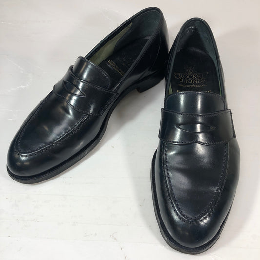 クロケット＆ジョーンズ ROMSEY コインローファー コードバン ネイビー サイズUK6E メンズ Crockett & Jones 約24.5cm【AFD7】
