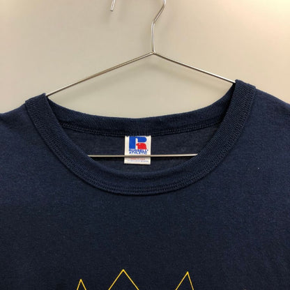 中古◆ラッセル Tシャツ 90年代 コットン USA製 ネイビー メンズ サイズXL Russell 【AFB17】