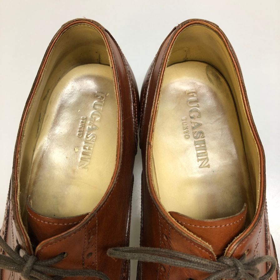 フウガシン レザーシューズ FDM4102 ウイングチップ ブラウン サイズUS8.5 FUGASHIN 約26.5cm【AFC44】