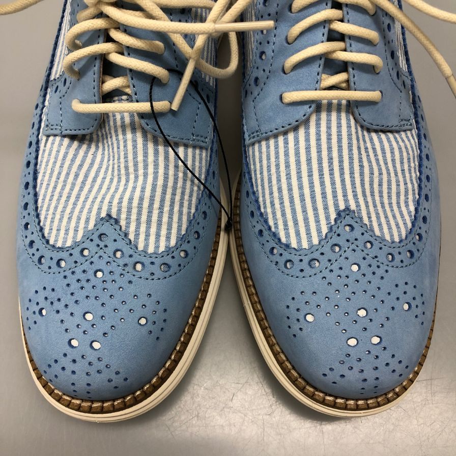 コールハーン レザーシューズ C38485 オリジナルグランドリマスタードロングウィングオックスフォード サイズ7 ブルー系 メンズ COLE HAAN 約25.5cm【AFC6】