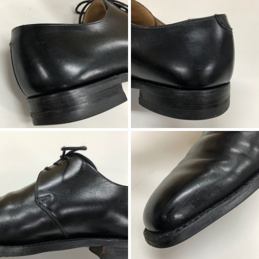クロケット&ジョーンズ レザーシューズ ハイバリー プレーントゥ 3ホール 外羽根 ブラック メンズ サイズ7E Crockett & Jones HIGHBURY ビジネスシューズ 約25.5cm【LA】【中古】