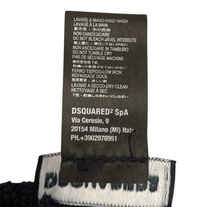 ディースクエアード 手袋 ニット ロゴプレート ウール レディース ブラック DSQUARED2