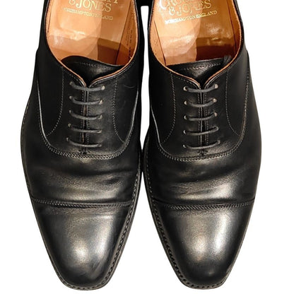 クロケット&ジョーンズ スレザーシューズ トレートチップ ハラム サイズUK6.5E ブラック CROCKETT&JONES ビジネスシューズ 約25.0cm【LA】【中古】