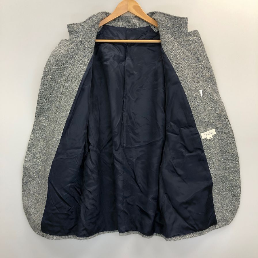 美品◆フェンダール シングルブレスト ジャケット カシミア メンズ サイズL グレー FENDART 【AFB3】