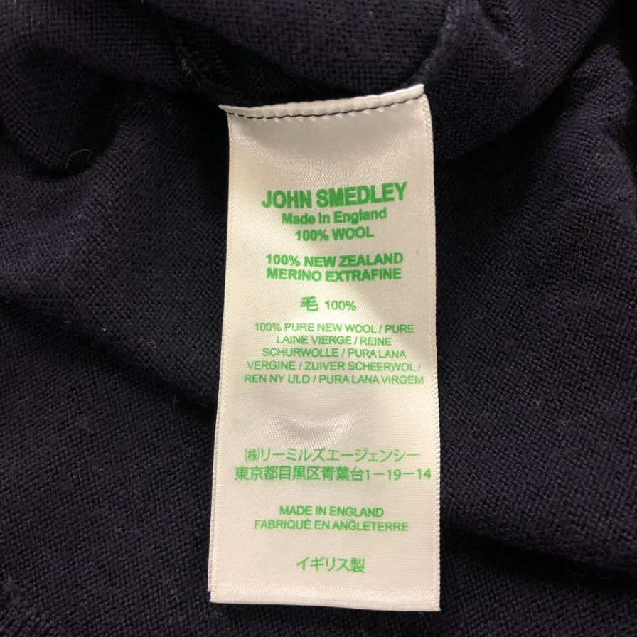美品◆ジョンスメドレー ヘンリーネックセーター ネイビー メンズ サイズM JOHN SMEDLEY 【AFB14】
