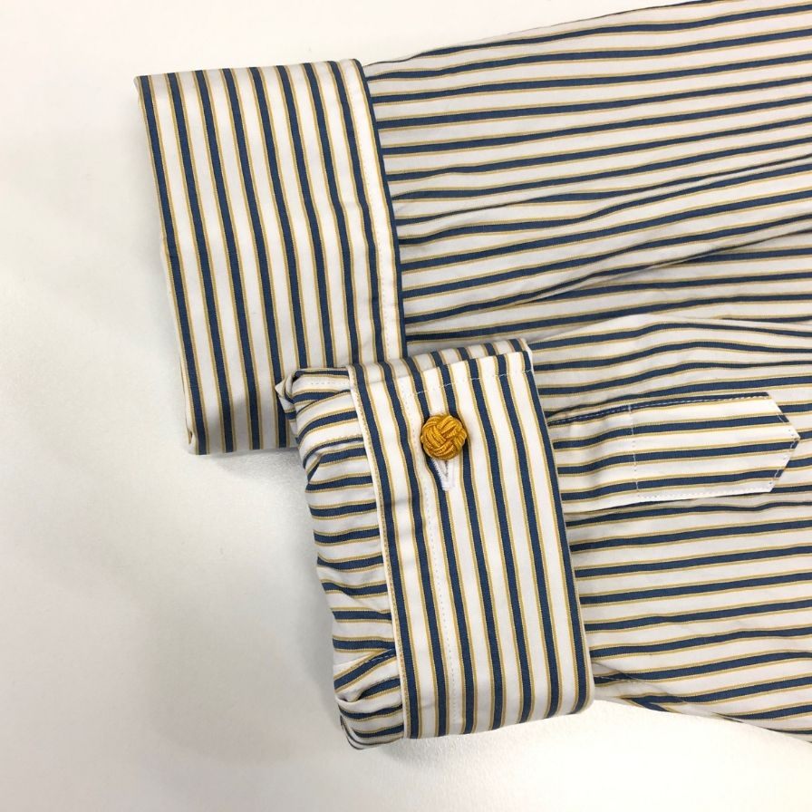 極美品◆アウトオブトラッド ダブルカフスシャツ アンソニー チェック柄 ホワイト系 メンズ サイズ2 OUT OF TRAD 【AFB45】