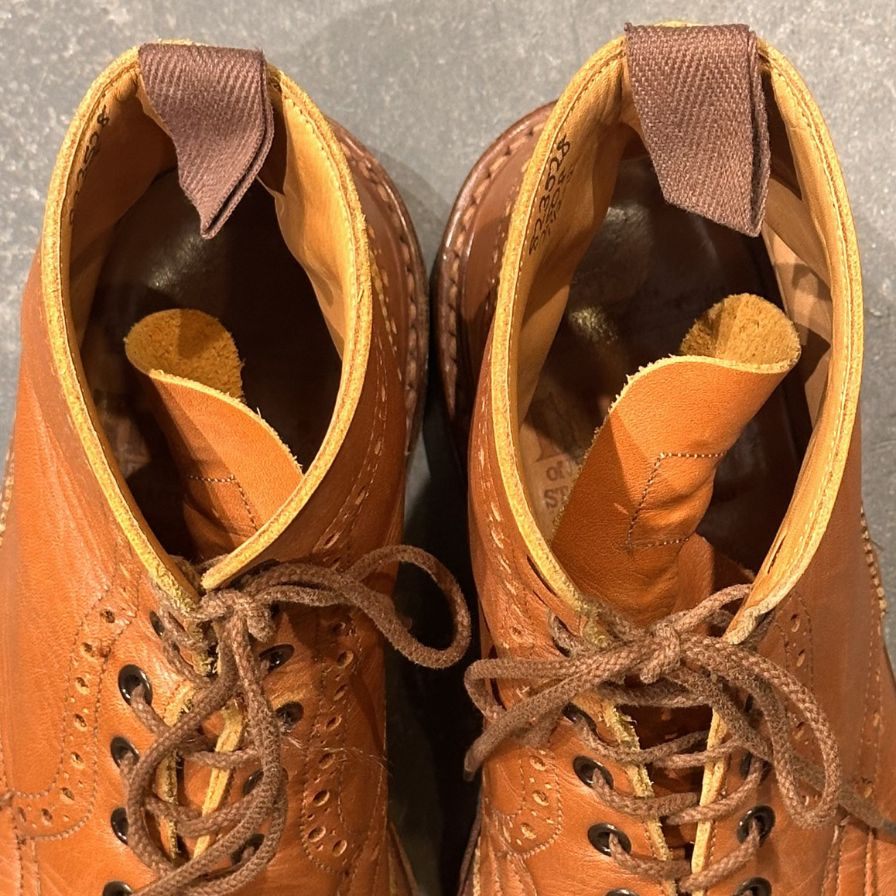 トリッカーズ カントリーブーツ 2508 ウイングチップ カーフ ブラウン サイズUK7.5 メンズ Tricker`s ブーツ 約26.0cm【LA】【中古】