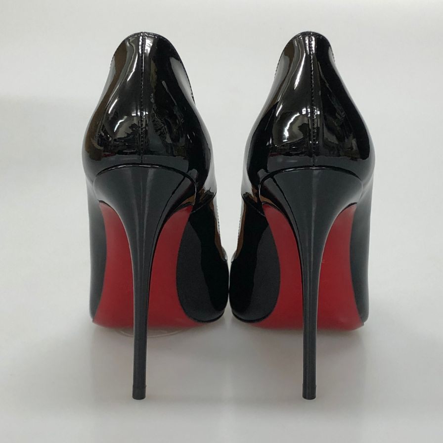 クリスチャン ルブタン パンプス パテントレザー ソーケイト ポインテッドトゥ ブラック レディース サイズ34 Christian Louboutin 約20.5cm【AFD15-2】