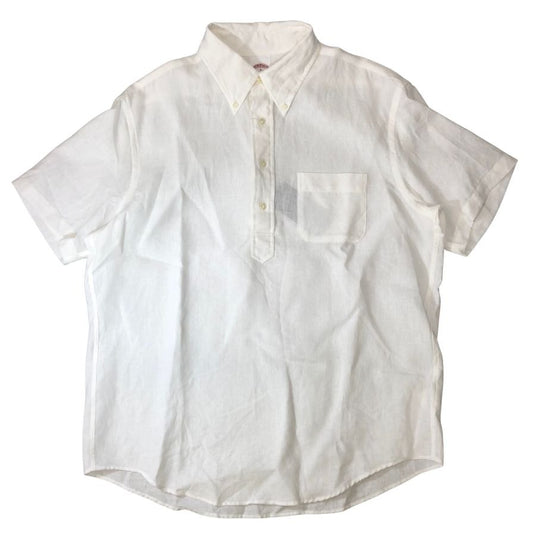 中古◆ビームス ブルックスブラザーズ 別注 半袖 リネン プルオーバー シャツ ホワイト Mサイズ  BEAMS 【AFB2】