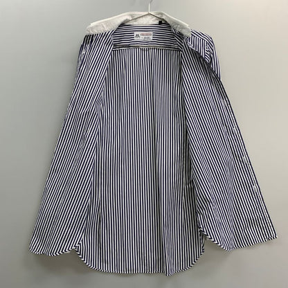美品◆ブリッラ ペル イル グスト×トーマス メイソン シャツ ストライプ コットン ネイビー メンズ サイズ40 15 4/3 Brilla per il gusto×THOMAS MASON 【AFB11】