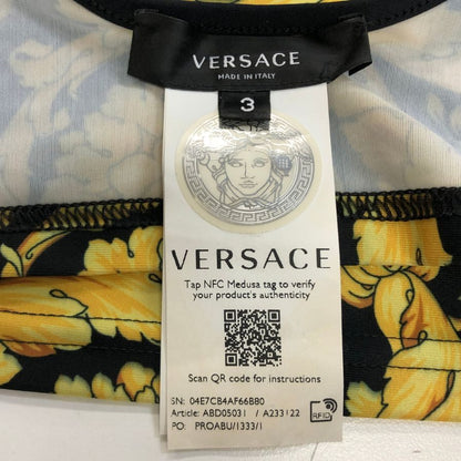 美品◆ヴェルサーチ タンクトップ 総柄 イエロー系 レディース サイズ3 VERSACE 【AFB5】