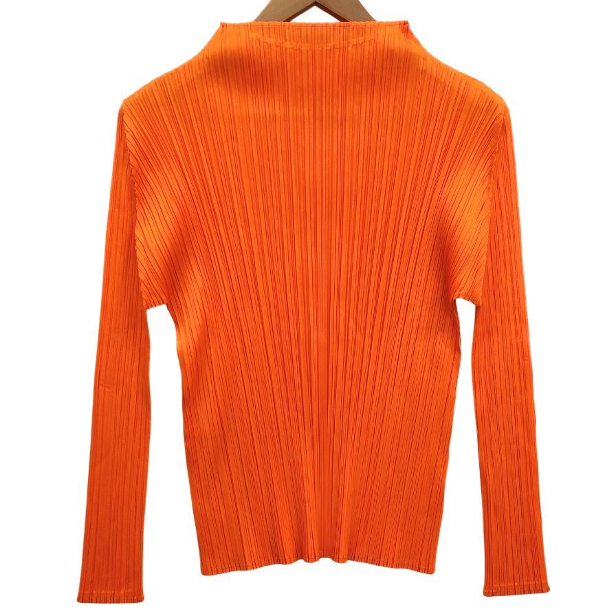 極美品◆プリーツプリーズ イッセイミヤケ ハイネック カットソー PP21-JK111  レディースサイズ 3 オレンジ PLEATS PLEASE ISSEY MIYAKE MADE IN JAPA 【AFB14】