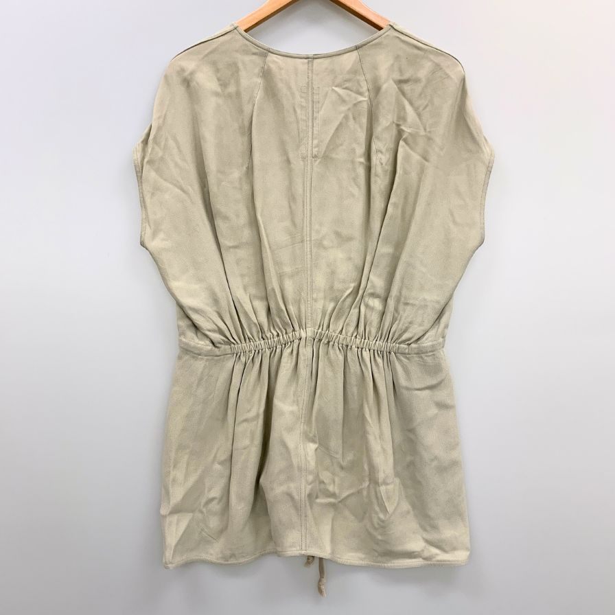 美品◆リックオウエンス ギャザーウエスト チュニック RP20S1116-Y サイズ40 ベージュ レディース Rick Owens 【AFB1】