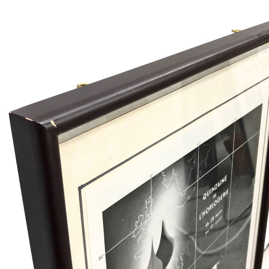 エルメス ポスター リストウォッチ 秒針 時計 ヴィンテージ 額付き HERMES【AFE13】【中古】