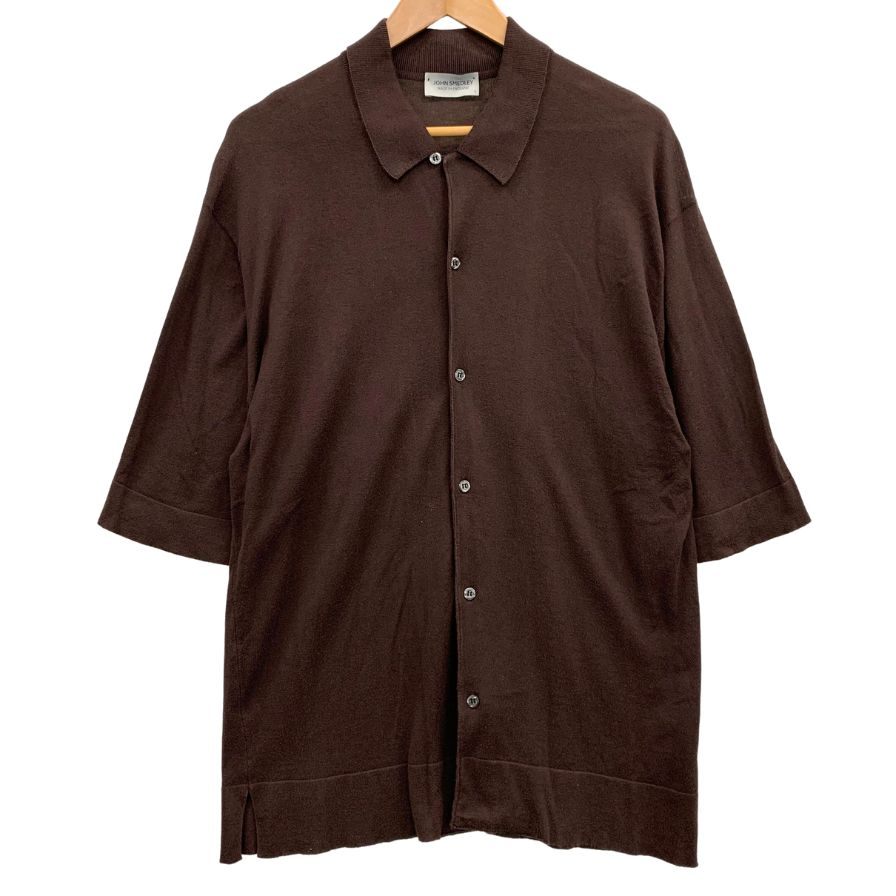 ジョンスメドレー ニットシャツ ブラウン サイズL メンズ JOHN SMEDLEY【LA】
