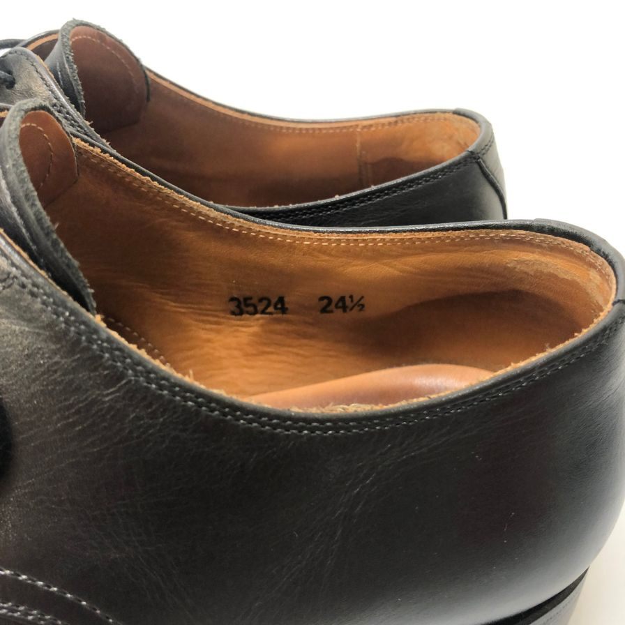 スコッチ グレイン 3524 ストレート チップ 内羽根 メンズサイズ 24ハーフ ブラック Scotch grain 約24.5cm【AFC3】