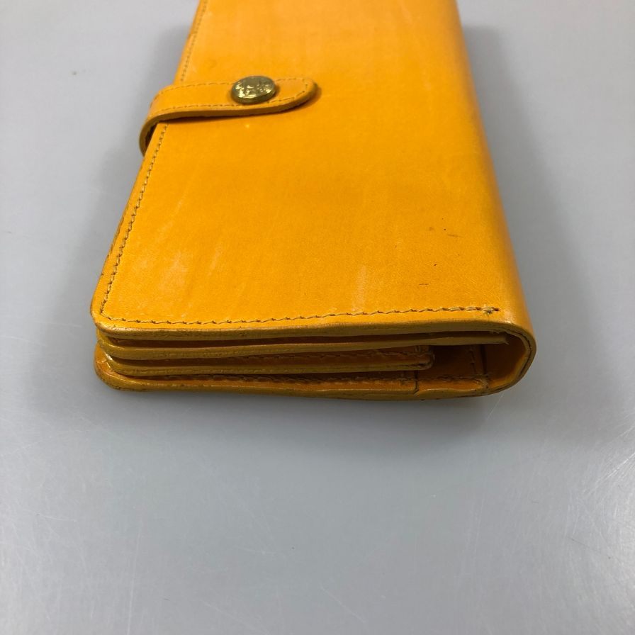 グレンロイヤル 長財布 二つ折り財布 フラップボタン ブライドルレザー イエロー ゴールド金具 GLENROYAL【AFI1】