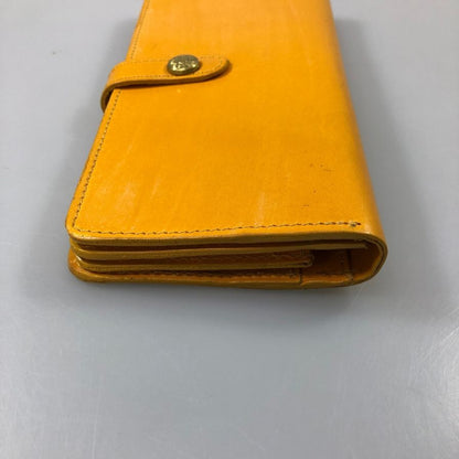 グレンロイヤル 長財布 二つ折り財布 フラップボタン ブライドルレザー イエロー ゴールド金具 GLENROYAL【AFI1】