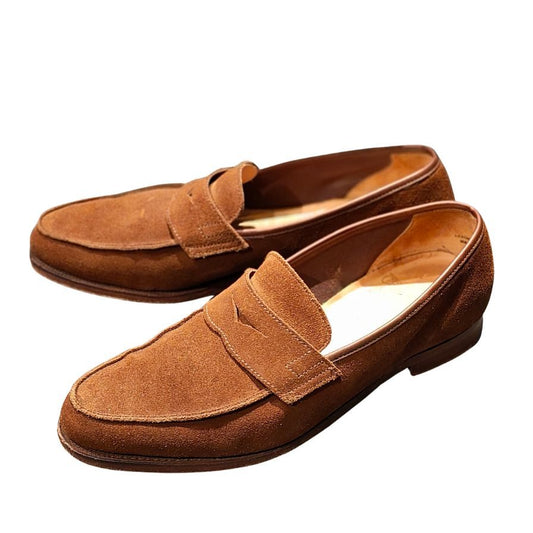 クロケット&ジョーンズ ローファー セルジー SELSEY アンライニング スエード ダークブラウン サイズUK7.5E CROCKETT&JONES ローファー 約26.0cm【LA】【中古】