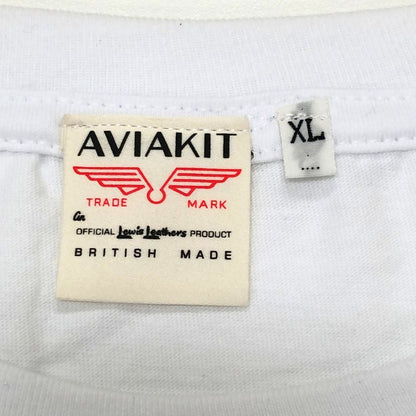 新品同様◆ルイスレザーズ Tシャツ タイガー  AVAKIT T-Shirts BRITISH MADE ユニセックス サイズXL ホワイト Lewis Leathers 【AFB6】