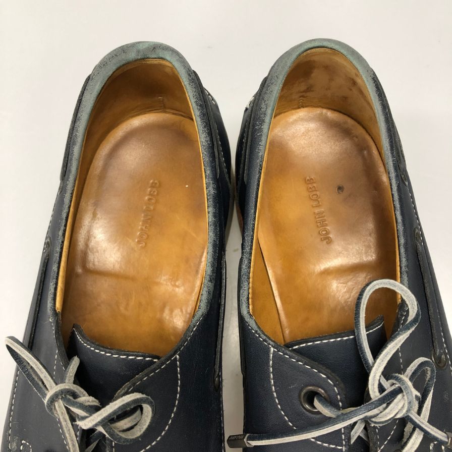 ジョンロブ ISLE デッキシューズ  2099ラスト レザー ネイビー メンズ サイズ8E JOHN LOBB 約27.0cm【AFC41-2】