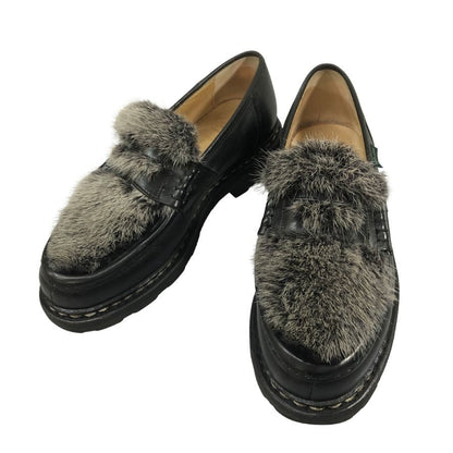 パラブーツ ランス レザーシューズ ミンクファー F59687 ブラック メンズ  サイズ UK6 PARABOOT ビジネスシューズ 約25.0cm【LA】【中古】