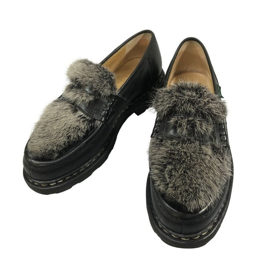 パラブーツ ランス レザーシューズ ミンクファー F59687 ブラック メンズ  サイズ UK6 PARABOOT ビジネスシューズ 約25.0cm【LA】【中古】