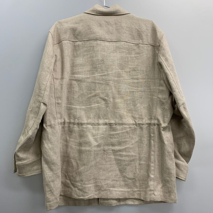 美品◆バブアー サファリジャケット 麻100% メンズ サイズ40 ベージュ Barbour 【AFA5】