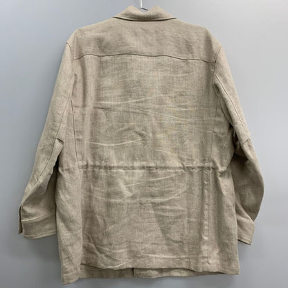美品◆バブアー サファリジャケット 麻100% メンズ サイズ40 ベージュ Barbour 【AFA5】