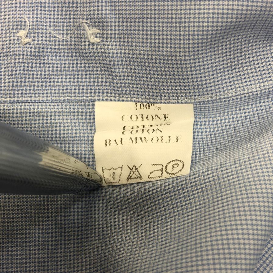 極美品◆サルトリア イタリアーナ ワイシャツ ブルー系 メンズ サイズ40 sartoria italiana 【AFB38】