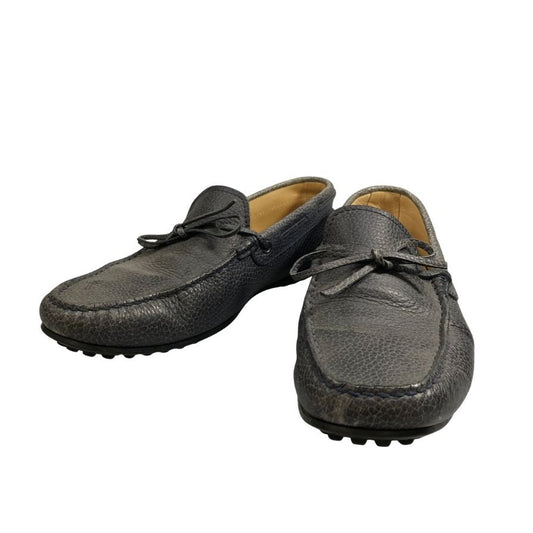 トッズ ドライビングシューズ シボ革 メンズ ネイビー サイズ7 TOD`S 約26.0cm【AFC47】