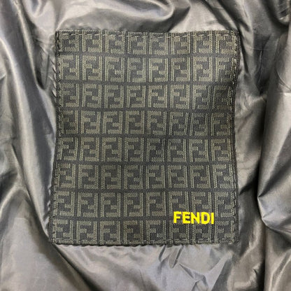 美品◆フェンディ ダウンブルゾン ズッカ柄  襟 袖 裾リブ メンズ サイズ48 ホワイト FENDI 【AFA22】