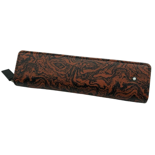 モンブラン ペンケース ヘリテージ マーブル ブラック ラウンドファスナー イタリア製 124473 Montblanc【AFI12】【中古】