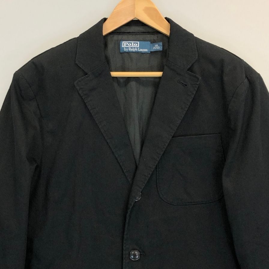 美品◆ポロラルフローレン テーラードジャケット 3B ブラック メンズ サイズ38R Polo Ralph Lauren 【AFB10】