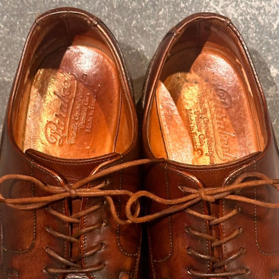 パラブーツ レザーシューズ シャンボード Uチップ デカタグ ブラウン  メンズ サイズUK6.5 PARABOOT ビジネスシューズ 約25.0cm【LA】【中古】