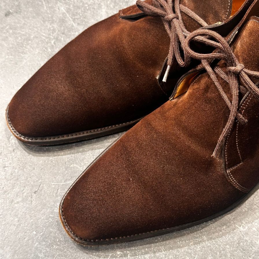 ジョンロブ ロムゼイ チャッカブーツ Jスタンプ  スエード ブラウン サイズUK7D メンズ JOHNLOBB ブーツ 約26.0cm【LA】【中古】