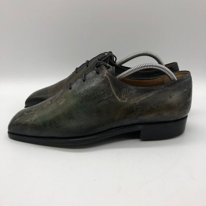 ベルルッティ レザーシューズ ホールカット カリグラフィ パティーヌ メンズ グリーン系 サイズUK6 Berluti 約25.0cm【PTM3】