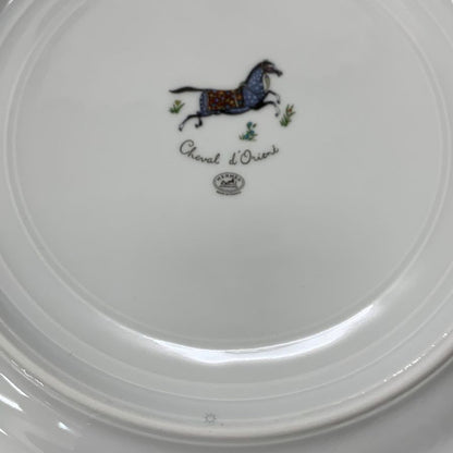 エルメス プレート シュヴァルドリアン ホース ホワイト 約26㎝ HERMES 2枚セット【AFI28】【中古】