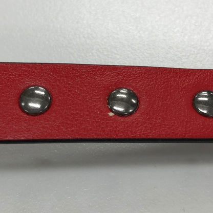 クリスチャンルブタン レザーブレスレット スタッズ ブラック×レッド レディース Christian Louboutin