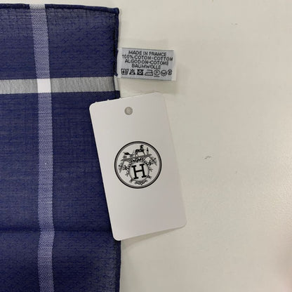 エルメス ハンカチ コットン100% ネイビー レディース HERMES【AFI17】【中古】